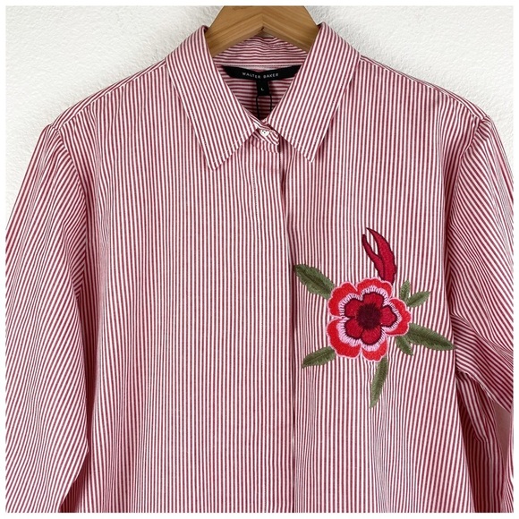 NWT Walter Baker Hilary Tunic in Red/White Stripe Size Large - Picture 5 of 10